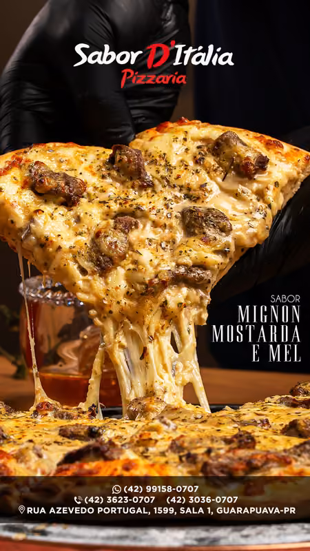 Peça de divulgação de pizza
